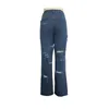 Dames jeans Dames Herfst Winter Europese en Amerikaanse Mode Natuurlijke Taille Persoonlijkheid Gescheurde rechte beenbroek