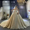 Robe de Mariage Princess Wedding Dress Straps Full Beading Vestido de Novia Short Sleeve Luxury Ball Gown Bröllopsklänningar
