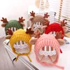 5 colors baby knitted hat autumn and winter infant cute antler wool hat children's cartoon ear protection warm