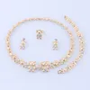 Utsökt Dubai Gold Color Crystal Necklace Jewelry Nigerian Wedding Woman Accessories Set African Beads Costume Jewelry Set