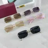 Gafas de sol deportivas sin marco y con corte de diamantes para hombres, gafas unisex de cuerno de búfalo, gafas de sol sin montura para hombres y mujeres, gafas con montura de metal dorado lunetas