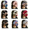 Lady Girl Print Floral Camouflage Fashion Button Anti-stroke Soft Headband with Face Mask Set Yoga Sports Elastic Hair band