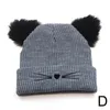 Beanie/Skull Caps Winter Mode Kat Oor Gebreide Muts Warme Mutsen Cap voor vrouwen geborduurde warm brei haak wol skull accessoires1