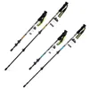 Treking Polen Carbon Fiber Cane 3-sectie Outer Lock Vouwen Lopen Lichtgewicht Stick 63-135cm Rechte handgreep