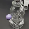 5 인치 미니 Dab Rigs 유리 봉 Hookahs Oil Rigs Recycler Bubbler 더블 빗 여과기 Waterpipe 14mm Joint Unique