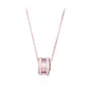 Pendentif Colliers Mode Coréenne Ronde En Acier Inoxydable Cristal Chiffres Romains Rose Or Couleur Longue Chaîne Collier Pour Femmes Bijoux1