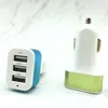 Triple USB Car Charger Adapter 2.1A Metal Car-Charger Mobile Phone USB Socket 3 Port Car-Charger for Samsung S8 Iphone
