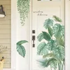 Adesivos de Parede Nordic Planta Tropical Monstera Folhas de Jardim Pequeno Fresco Porta Decoração Papel Auto-adesivo