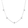 Weihnachtsgeschenk Vermeil 925 Sterling Silber süße Stern-Halsband-Charm-Halsketten charmanter Damenschmuck feine Halskette 220217