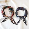 Silk Scarf Ladies Silk-Like Handkerchief Women Hijab Leopard Print Scarfs Bandana