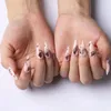 False Nails 24pcs/box 분리 가능한 손톱 팁 짧은 스틸레토 웨어러블 아몬드 가짜 전체 커버 프레스 on prud22