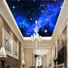Personnalisé photo étoile Hôtels Wall 3D TV Papier Plafond Chambre à coucher Chambre à coucher Plafond Mural Stars Bright Fond d'écran Papel de Pardede