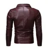 Men Vintage Punk Jacket Oblique Zipper Design Motorcycle Biker Leather Jacket Men Fashion Brand PU Leather Coat Men