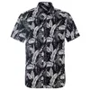 夏のハワイアン男性シャツ100綿半袖ビーチフローラルレギュラーフィットプリントEuropenan Size G0105