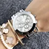 Fashion Wrist Watch for Women Girl Crystal 3 Dials Style Steel Metal Band Quartz Watches P583064