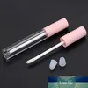 Bouteille rechargeable de brillant à lèvres de maquillage de 3 ml avec des bouchons en plastique Tube de brillant à lèvres cosmétique avec des bouteilles de brosse d'huile de lèvre de chapeau rose