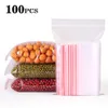 100 stks Clear Plastic Seal Poly Revlosable Candy Tassen voor Storage Hersluitbare Sluiting Pockets1 Gift Wrap