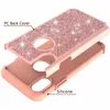 2-in-1-Bling-Glitzer-Schutzhülle aus stoßfestem weichem Silikon + PC für Samsung S8 S9 S10 S20 Note10 Note20Ultra A20 A30 A50 A51 A71