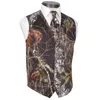 2021 Mannen Camo Gedrukt Bruidegom Vesten Bruiloft Vesten Realtree Lente Camouflage Slanke Fit Heren Vesten 2 Stuks Set (Vest + Tie) Op maat gemaakte plus size