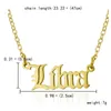 Groothandel gepersonaliseerde brief Zodiac ketting sterrenbeeld kettingen aangepaste roestvrij staal oude Engelse ketting verjaardag juwelen geschenken