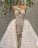 White D kwiatowa suknia ślubna koronkowe aplikacje iluzja syrena warstwy Ruffles szat de soiree turecki couture Dubai Abendkleider Bridal Suknie