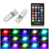 Fashion RGB T10 W5W LED 194 168 W5W 5050 6SMD DOME DOME Odczytanie lekki Automobiles Wedge Lampa RGB LED z zdalnym kontrolerem DHL za darmo