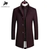 Męskie wełny kurtki zimowe Modna wysokiej klasy leisur długie sekcje płaszcz wełniany kamizelka zimowa płaszcza mężczyzn plus size 4xl 201126