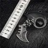 Hochwertiges Mini-Klein-EDC-Taschenmesser mit fester Klinge, Klauenmesser AUS-8A Black Stone Wash / Satinklinge, Vollerl-G-10-Griff, Karambit