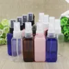 100pcs/lot 50ml square Plastic Bottle With Mist Spray Pump 50cc Empty Perfume Sprayer Container Samll Sample Bottlesgood package