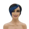 Courtes Huaman Cheveux Red Bangs Bangs Pixie Coupée Coupe Head Head Hair Capless Perruques pour femme noire Ombre Violet Royal Bourgogne Couleur