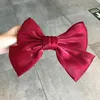 Net rosso mercerizzato organza fiocco forcina clip a molla accessori per capelli coreani transfrontalieri