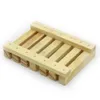 DHL Ship Natural Wood Bamboo Soap Dish Tray Holder Lagring Soap Rack Plate Box Container för badduschplatta Badrum FY43668614858