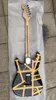 Char Edward Van Halen Yellow Stripe Black Chitarra elettrica Floyd Rose Ponte tremolo, tastiera con manico in acero, intarsio a punti, pickup singolo