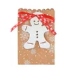 Decorações de Natal 12pcs Snowflake Kraft Paper Bags Gift Candy Box Cookies Packing Ano de Natal Noel Navidad Favors Bag1