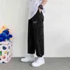 Calças casuais retrô hombre tornozelo-comprimento ferramental de ferramentas de ferramentas homens design de tamanho grande carga solta rua streetwear estilo japonês harajuku g220224