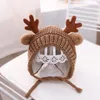 5 colors baby knitted hat autumn and winter infant cute antler wool hat children's cartoon ear protection warm