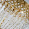Europäischer Stil Kristall Kronleuchter Villa Gang Dekoration Kristall Veranda Kronleuchter Beleuchtung Innenarchitektur Kreative Kupfer Pendelleuchte