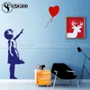 Banksy Girl Wall Sticker Balloon Love Heart Vinyl Decal Girls Bedroom Kids Room Stickers Home Decor T200601336w