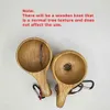 Visual Touch Portable Single Hole Kuksa Wood Mug Wood Cup Hand -Just Mugg Tea/Milk/Breakfast Coffee Beer Drinking Mug Gift T200506