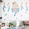 Kleurrijke veren muurstickers vangen Monternet Dream Catcher Art Design Decal Home Decoratie Woonkamer Kid Room Deur Sticker T200421