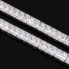 AAA GEMS Hip Hop Iced Out 7mm Mens Baguette VVS Moissanite Tennis Chain i 925 Sterling Silver2419