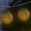 Best F8 Strohhut Lampe Perlen Solar Lichtsteuerung Automatische Induktion Gartendekoration Outdoor Wasserdichte Garten Retro Eisenlampe