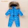 Russia baby winter jumpsuit clothing warm outerwear & coats snow wear duck down jacket snowsuits for kids boys girls clothes LJ201007