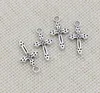 200pcs / lot 합금 크로스 매력 골동품 실버 매력 펜던트 목걸이 쥬얼리 만들기 21x11mm