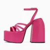 Sandels Orcha Lisa Brand High Heels Women Sandals Punk Platform Female Buckle Ankle Strap Dress Office Ladies Wedding Big Size 43 220303