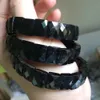 Pulsera de cuentas de piedra de turmalina negra, brazalete de piedra de energía natural, pulsera de joyería fina para mujer para regalo completo Y1218248n