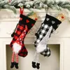 Bas de noël à carreaux de buffle, chaussettes de noël suédoises, Gnome, décorations suspendues pour cheminée, sac cadeau pour enfants, w-00461