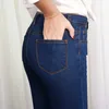 Jeans para mujer cintura alta tallas grandes skinny gris negro azul mom Jeans Denim lápiz pantalón 6XL 201028