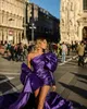 Roxo 2021 vestidos de baile curtos com trem destacável longo um ombro vestidos de noite com arco glitz pageant vestidos para meninas cock6225446