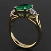 14-karätiger Goldschmuck, grüner Smaragd-Ring für Damen, Bague Diamant Bizuteria Anillos De Pure Emerald-Edelstein, 14-karätiger Goldring für Damen, Y1119